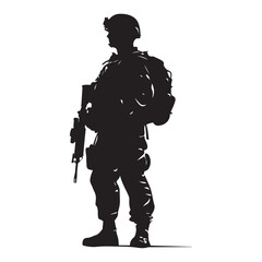 Male army soldier silhouette