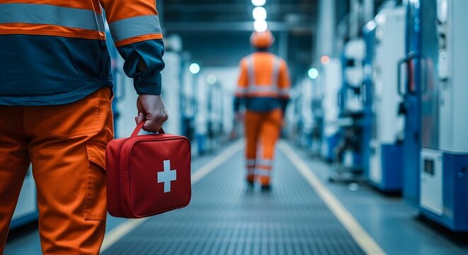 Industrial First Aid Ensuring Workplace Safety and Emergency Preparedness in Manufacturing Environments - Powered by Adobe