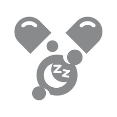 Sleeping pill vector icon. Sleepiness and insomnia disorder drug capsule.
