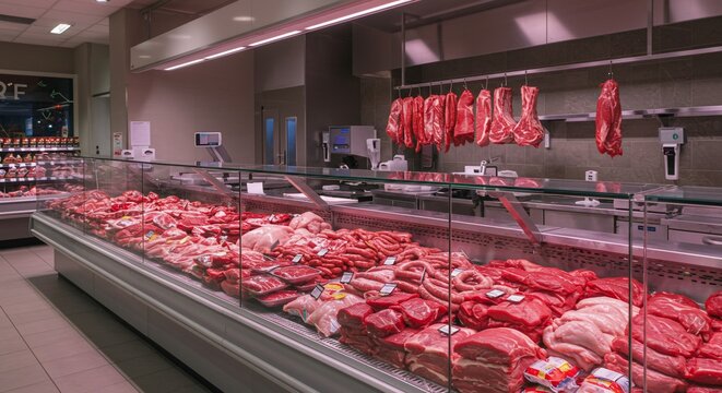 Butchery Raw meats on display