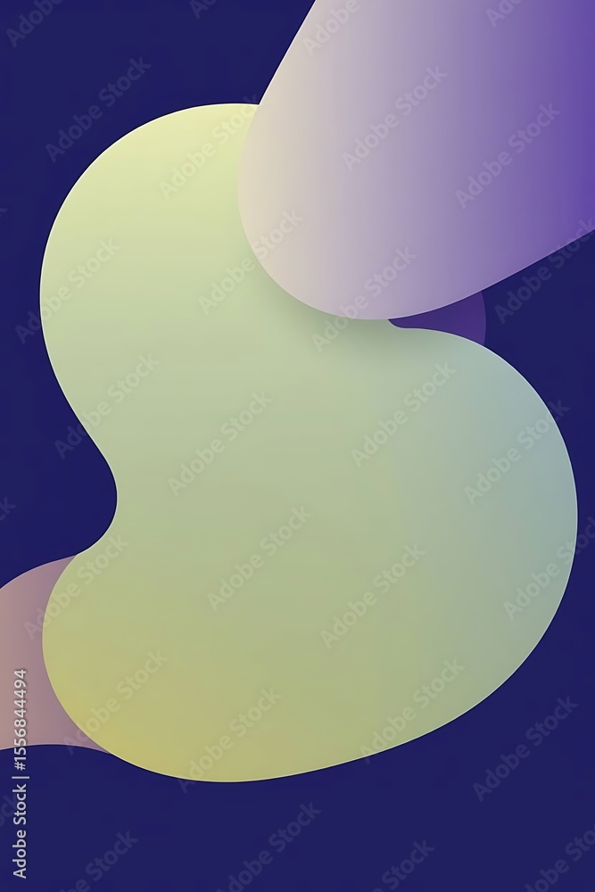 Aufkleber abstract liquid shapes interplay with gradient colors on solid backdrop