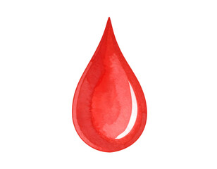 Obraz premium single thick red ketchup drop watercolor illustration on isolated background for food design ingredient splash or dripping concept 