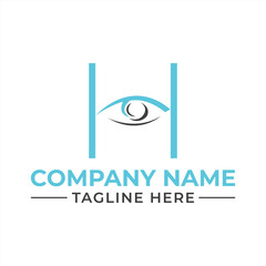 Minimalist Logo Design Featuring an Eye and Letter H Elegant and Modern Brand Identity Symbolism