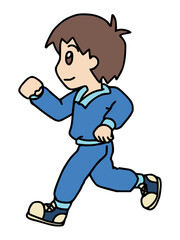 元気にジョギングする健康的な若い男性のイラスト　カラー（Affinity Designer版）