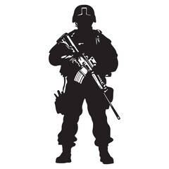 Fototapeta premium Male army soldier silhouette