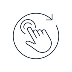  Action. To apply, to use.Vector linear icon isolated on white background.