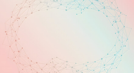 Abstract Network Connection Pastel Pink and Blue Swirl Design