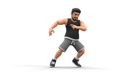 Fototapeta premium 3d character dancing pose, white background