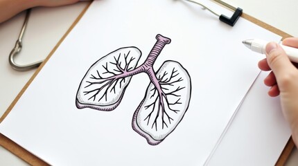Medical illustration of human lungs healthcare setting educational content clinical environment close-up view anatomy concept, World Lung Cancer Day
