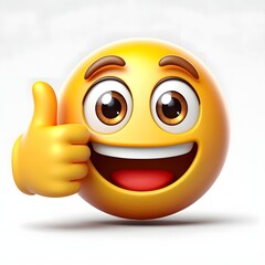 Cheerful Emoji with Thumbs Up A Symbol of Positivity and Approval Expressing Optimism