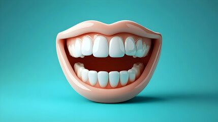 3D Smiley Mouth with Bright Teeth