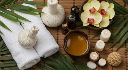 Tranquil spa setting with soothing elements