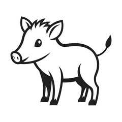 Warthog on white background