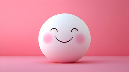 Smooth White Smiley Face on Pink Background