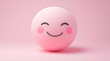Cute Pink Smiley Face with Blush Cheeks