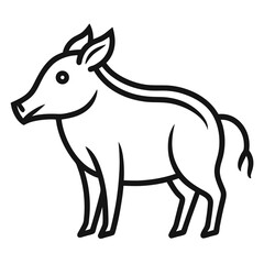 Warthog on white background