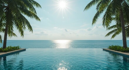 Tropical oasis with endless blue water