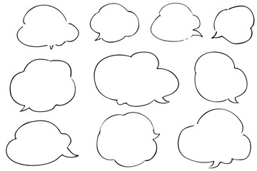 手書きの吹き出しのベクターイラスト。 フレーム、シンプル、ふきだし