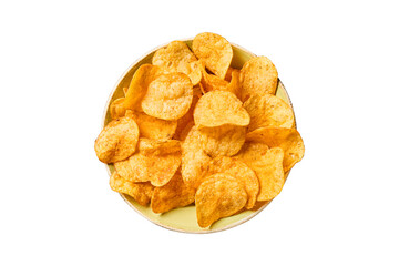 potato chips isolated on transparent background 