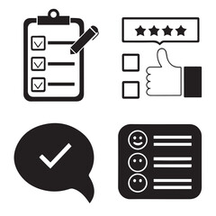 customer survey and feedback icons set. Editable stroke icons for data analysis, customer feedback public opinion, Customer opinion and more.