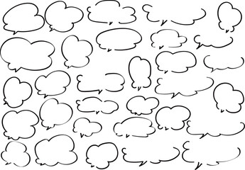 楽しいモコモコのフキダシセット