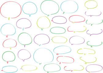 丸いフキダシセット　カラー