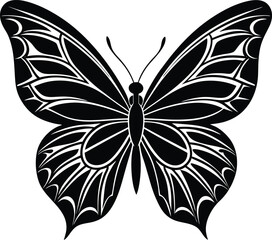 Vector art of butterfly with intricate wing patterns isolated on white background