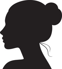 portrait of woman silhouette, female silhouettes in profile vector on white background