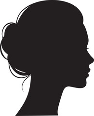 portrait of woman silhouette, female silhouettes in profile vector on white background