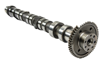 Motorcycle Camshaft Component, High Detail, Isolated Without Background