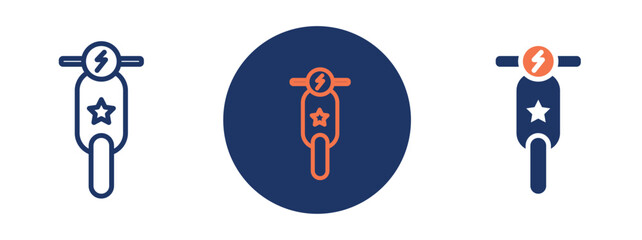 set of colored pixel perfect Electric scooter icon 1 unexanded, 1 silhouette. Electric scooter icon representing eco-friendly personal mobility.