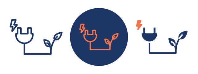 set of colored pixel perfect Green energy icon 1 unexanded, 1 silhouette. Green energy icon representing renewable and sustainable power.