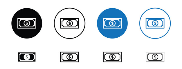 set of colored pixel perfect Money icon 1 unexanded, 1 silhouette. Money icon illustrating finance, wealth, and economic transactions.