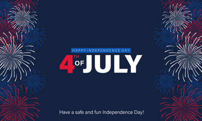 4th of July celebration background with firework. Perfect for Independence Day, patriotic events.