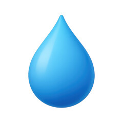 3D Icon &ndash; Single Glossy Blue Water Droplet