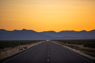 road to the mountains in Nevada