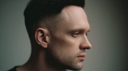 portrait of font expert positioned on left side of frame hands out of view conveying aesthetic emotion