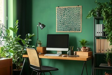 Green Home Office Desk Plants.