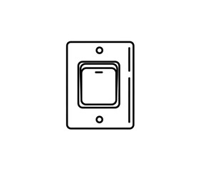 A Single Light Switch Icon, Line Art Illustration for Modern Graphic U