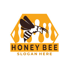 Honey Bee logo design vector. Bee logo design vector template