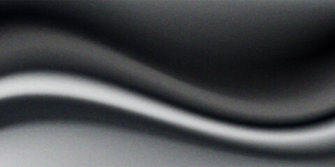 Black dark gray silver white wave abstract background for design. Light wave, wavy line. Ombre gradient. Noise rough grungy grain . eps10