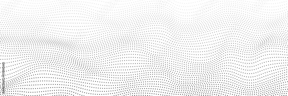 Aufkleber wave 3d. wave of particles. futuristic point wave. design for poster. technology vector background. 