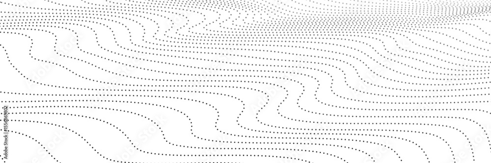 Aufkleber wave 3d. wave of particles. futuristic point wave. design for poster. technology vector background.