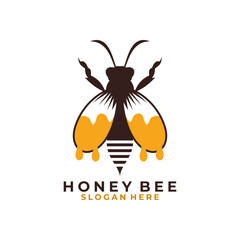 Bee Insect logo design vector. Bee farm logo design. Bee wild farm logo icon