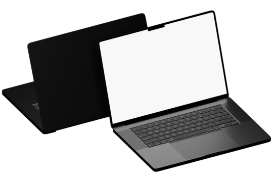 laptop with blank screen