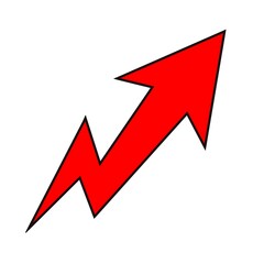 ジグザグの形の矢印　フチあり

