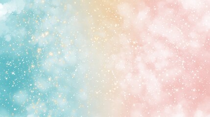 Dreamy pastel colors create an abstract watercolor texture with sparkling glitter