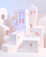 Abstract minimalist geometric architectural render