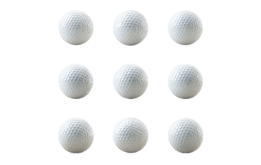 golf balls isolated on transparent background