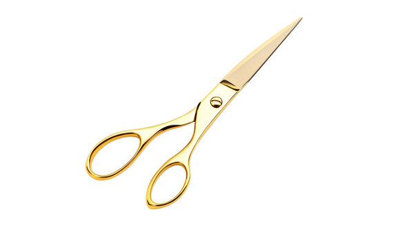 golden scissors isolated on transparent background